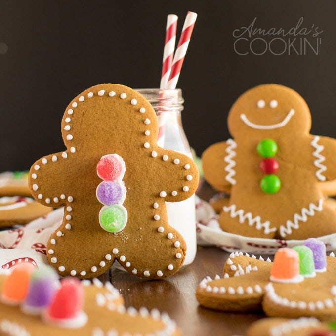 gingerbread man cookie and glass of milk