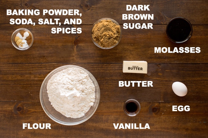 ingredients for gingerbread cookies