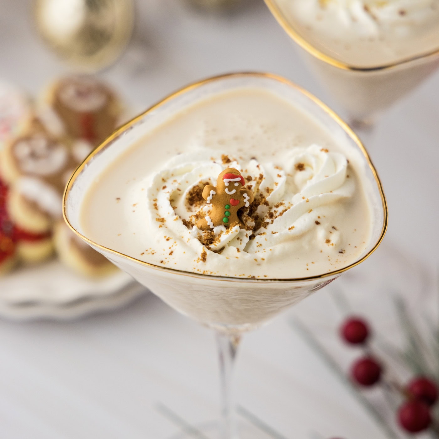 Close up photo of a Gingerbread Martini