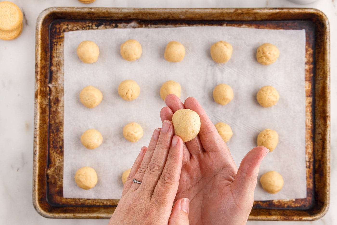 rolling Oreo balls