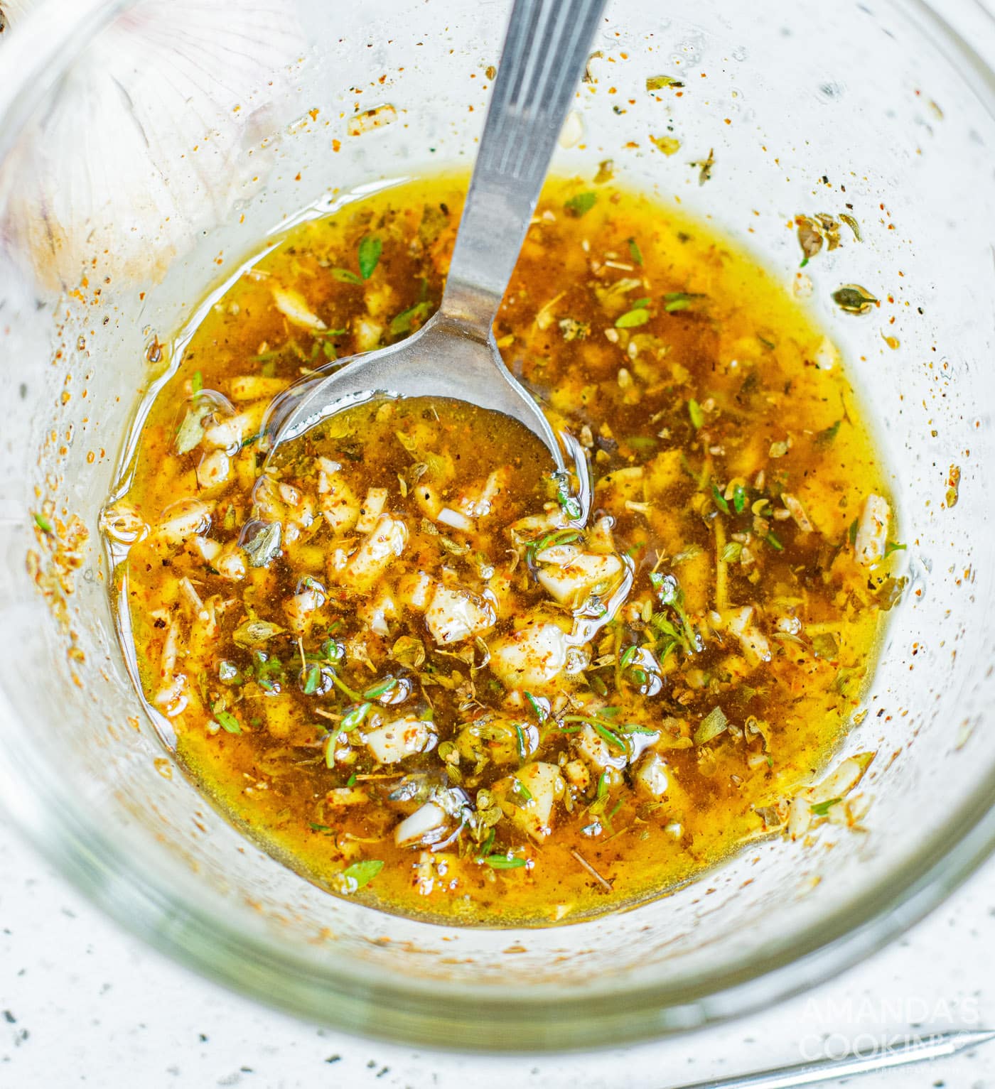 marinade ingredients in a mixing bowl