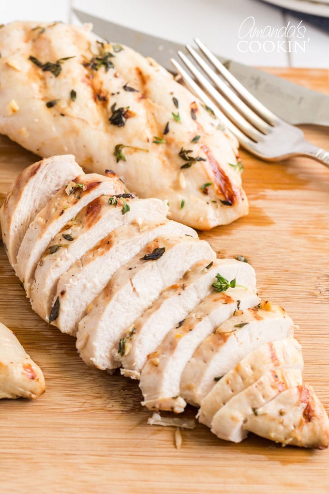 sliced grilled chicken breast