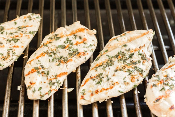 grilled chicken on the grill