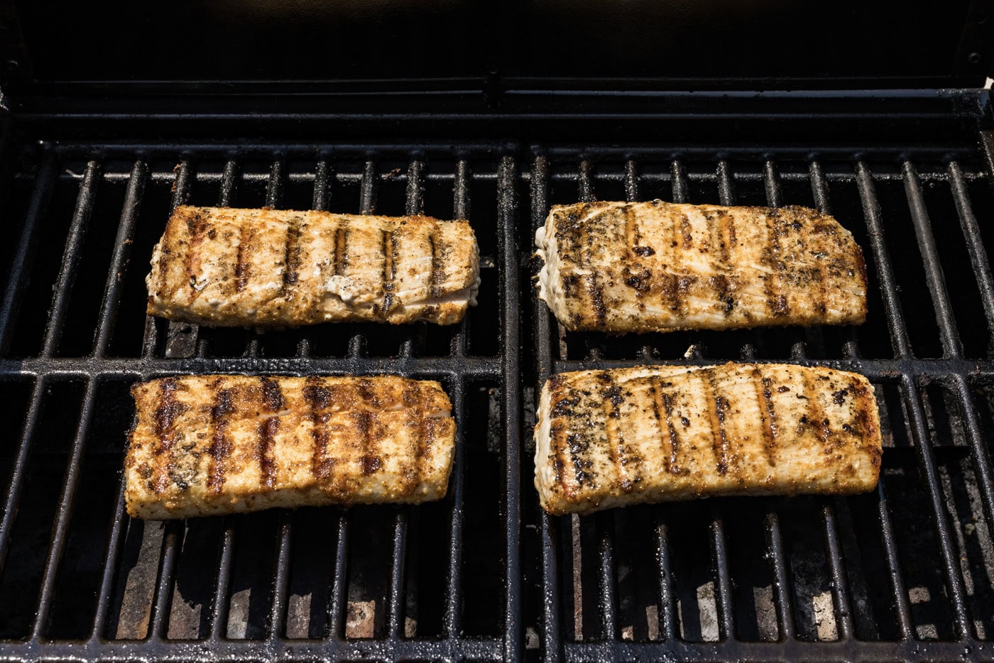 cooked mahi mahi filets with grill marks