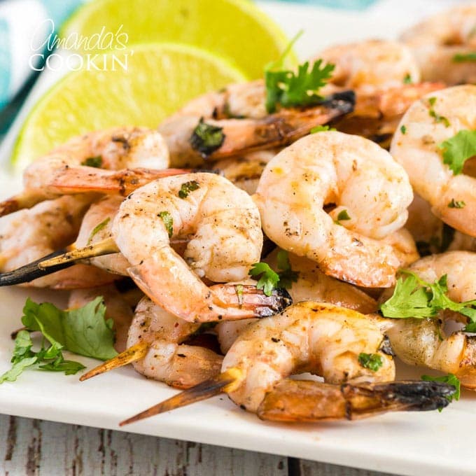 plate of grilled shrimp