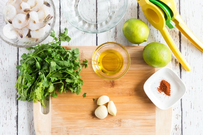 ingredients for grilled shrimp
