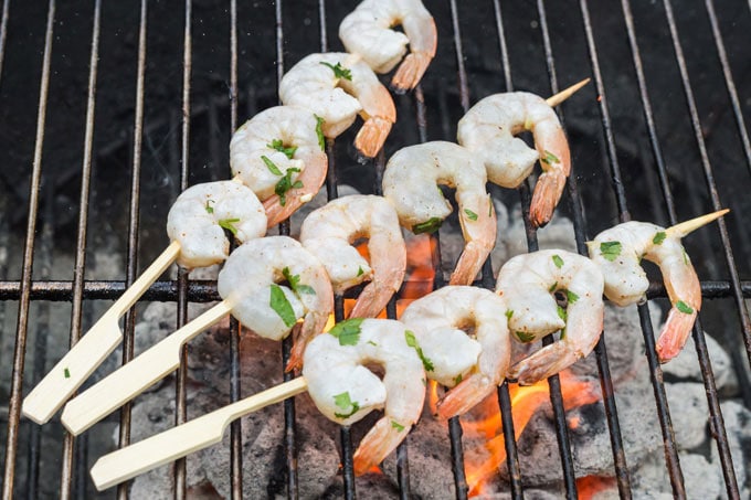 shrimp on the grill