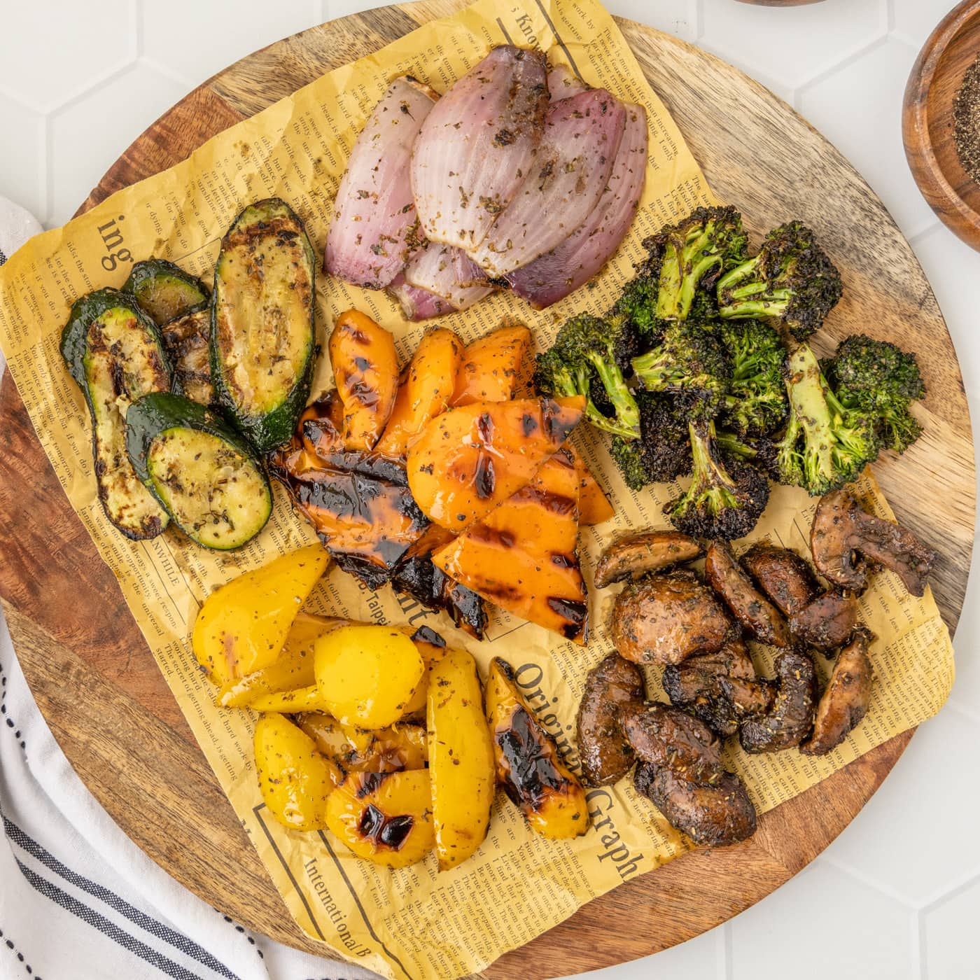 Grilled Vegetables on a platter