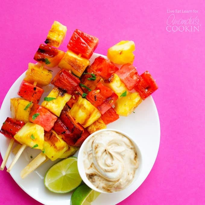 Watermelon and Pineapple skewers