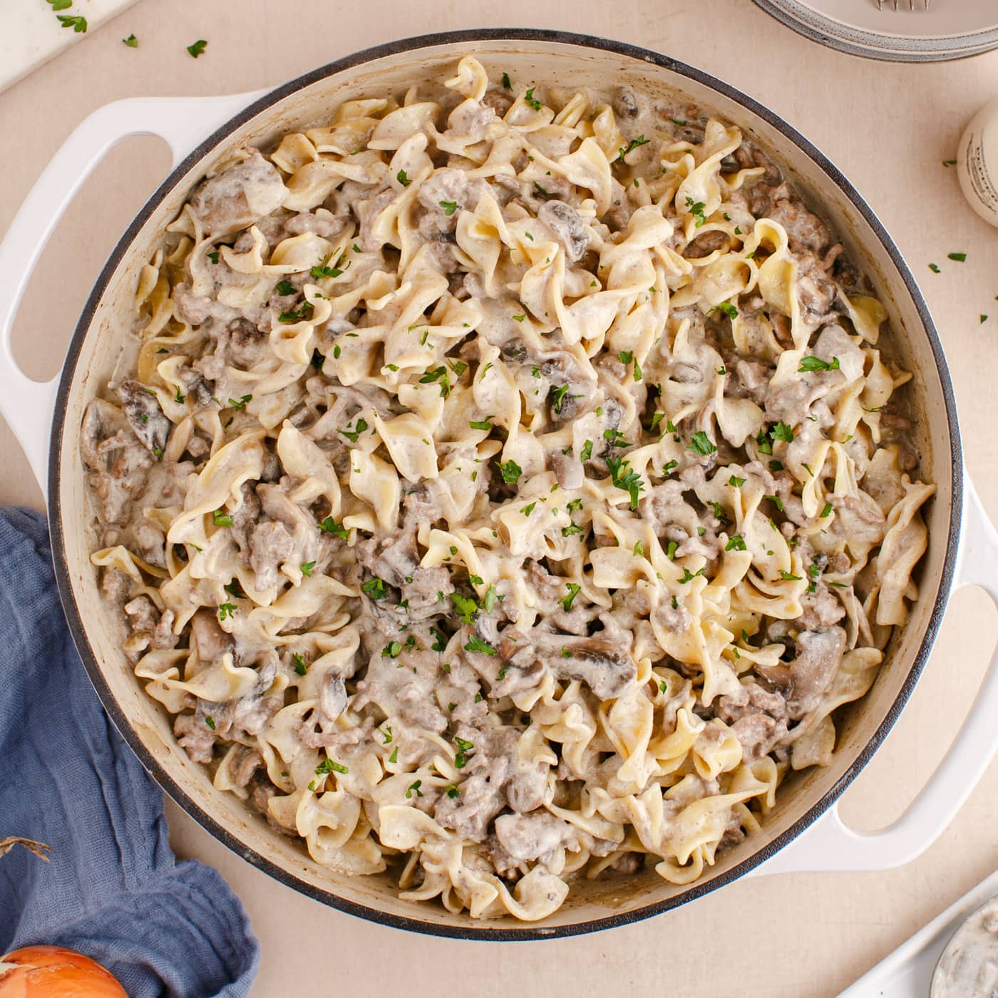 skillet ground beef stroganoff
