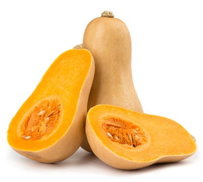 Butternut squash isolated on white background