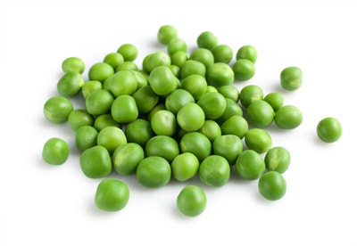 Fresh young green peas
