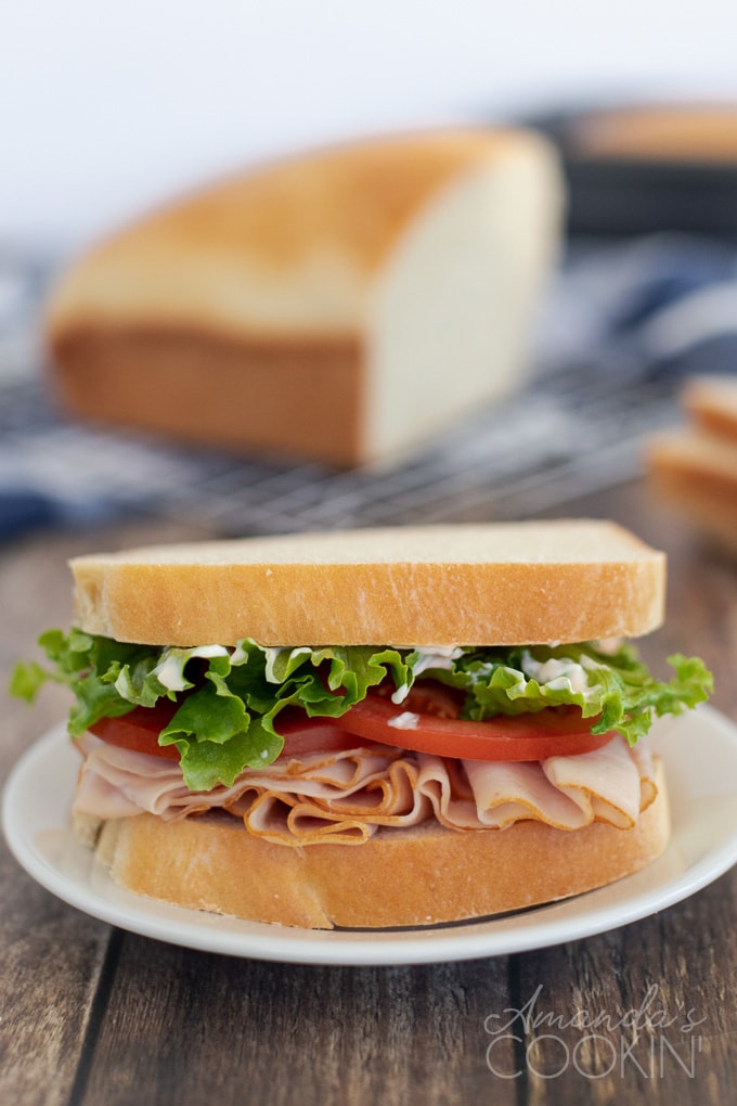 sandwich made from homemade bread