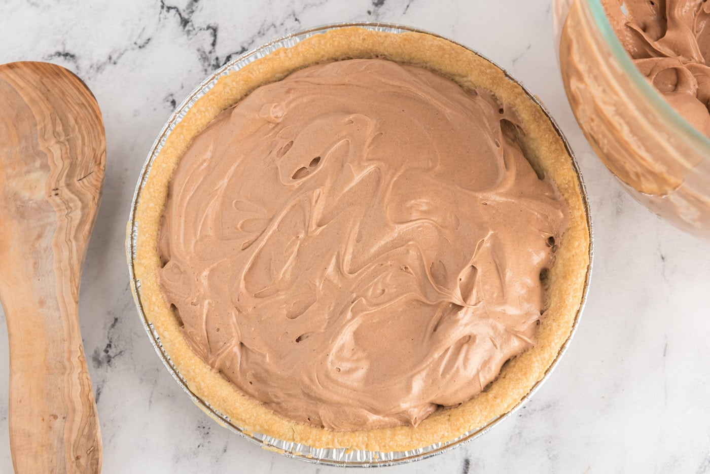 overhead of prepared French silk pie