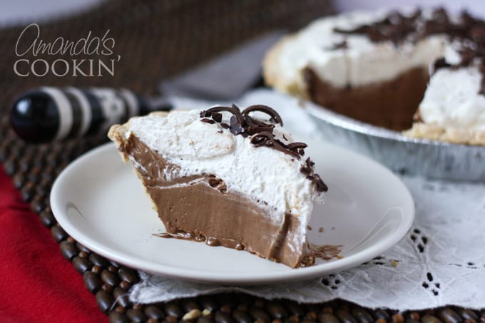 slice of french silk pie