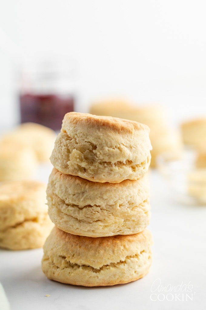 stack of homemade biscuits