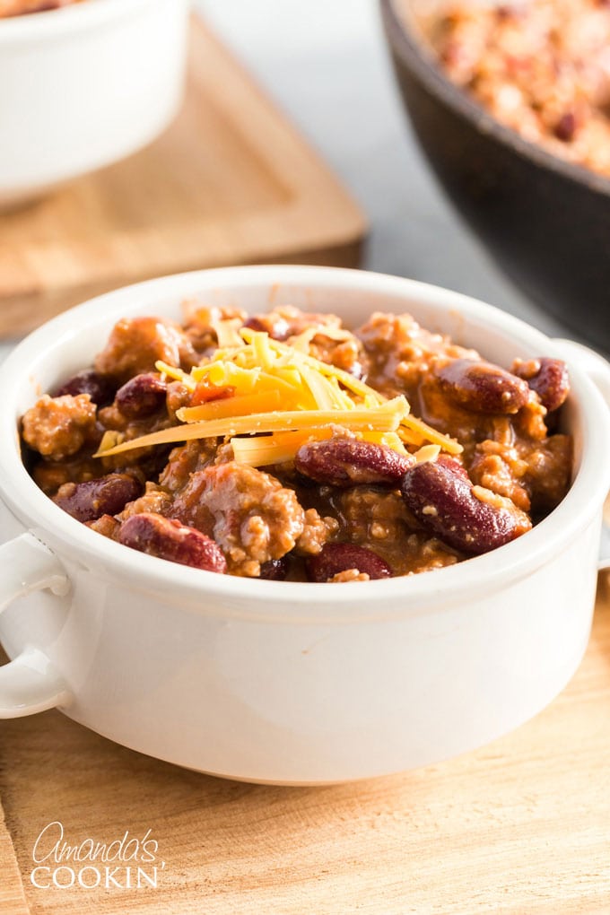 bowl of homemade chili