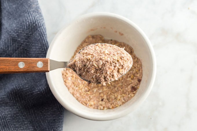 chili seasoning mix in a spoon