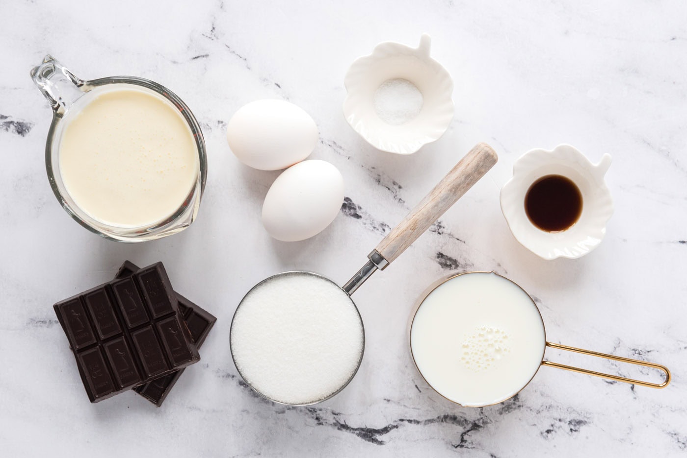 Ingredients for Homemade Chocolate Ice Cream