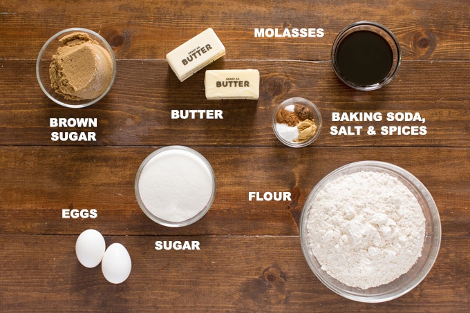 ingredients for gingersnap cookies