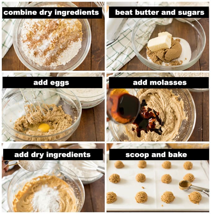illustrated step photos for making gingersnaps