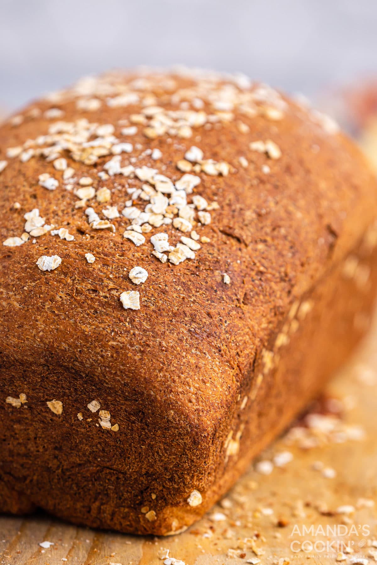 close up of loaf of multigrain bread