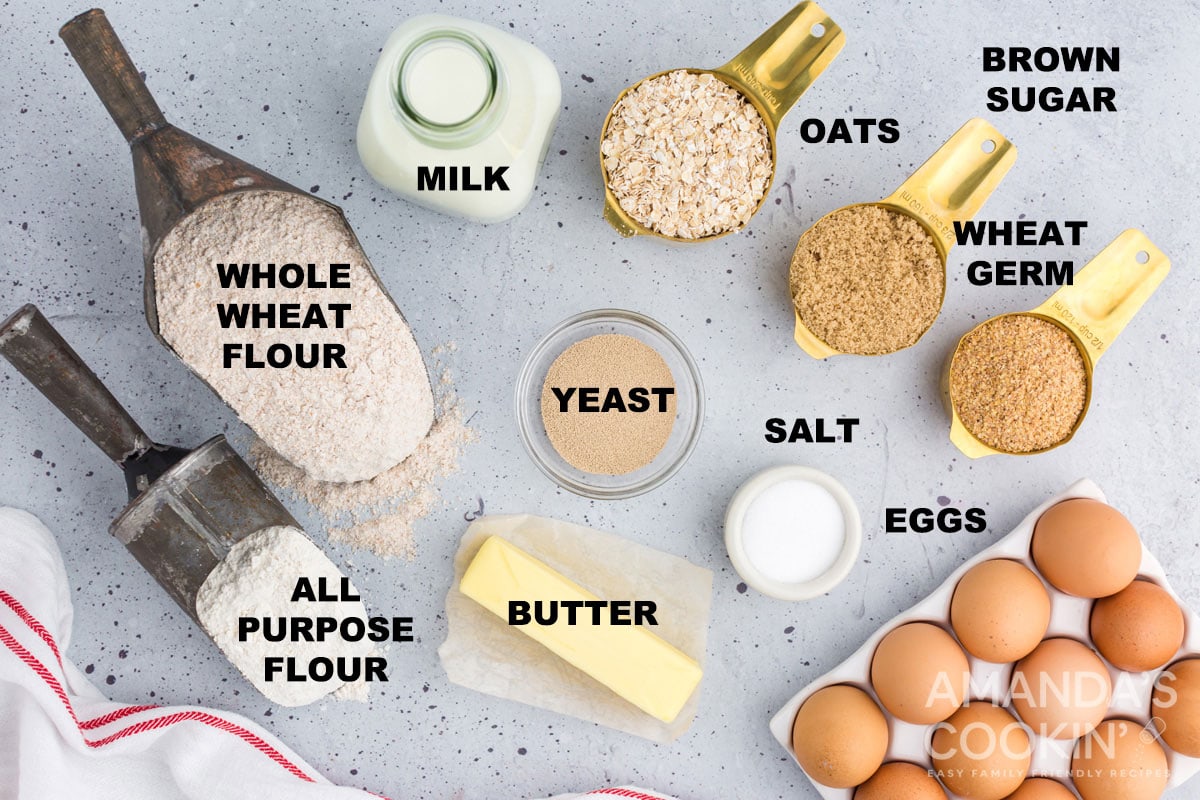 labeled ingredients for multigrain bread