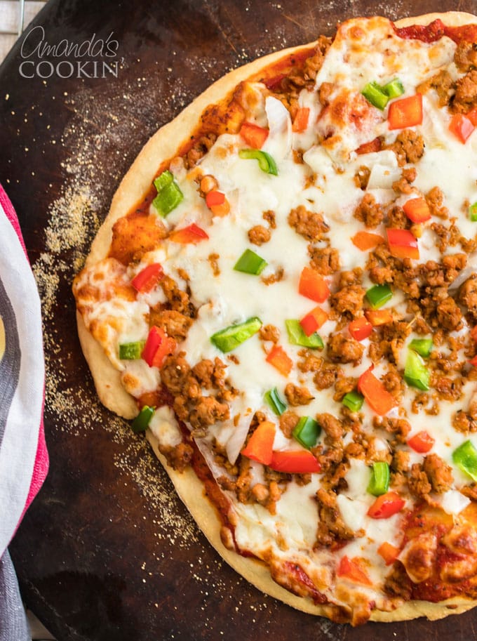 close up of pizza