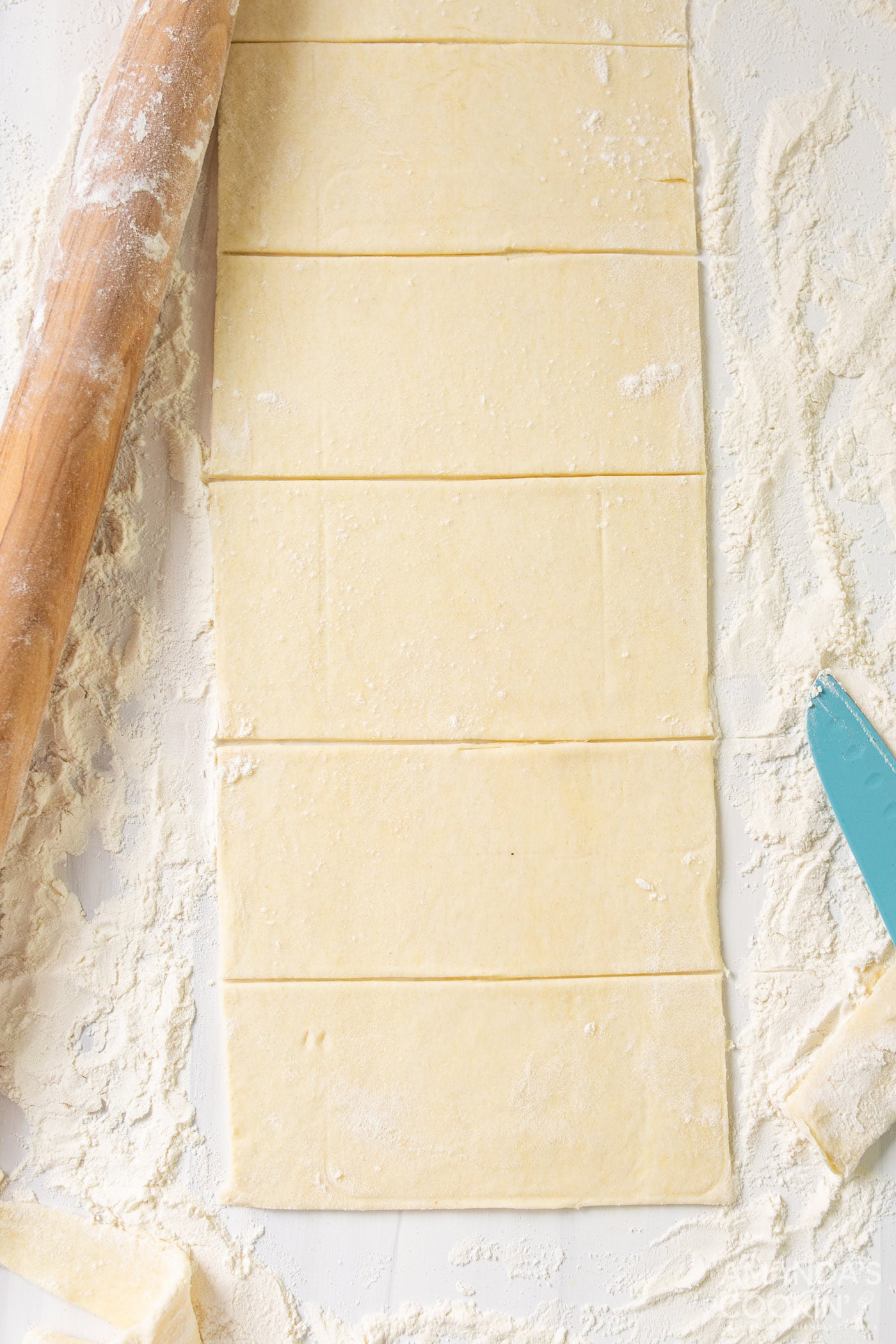 rectangle sliced pie dough