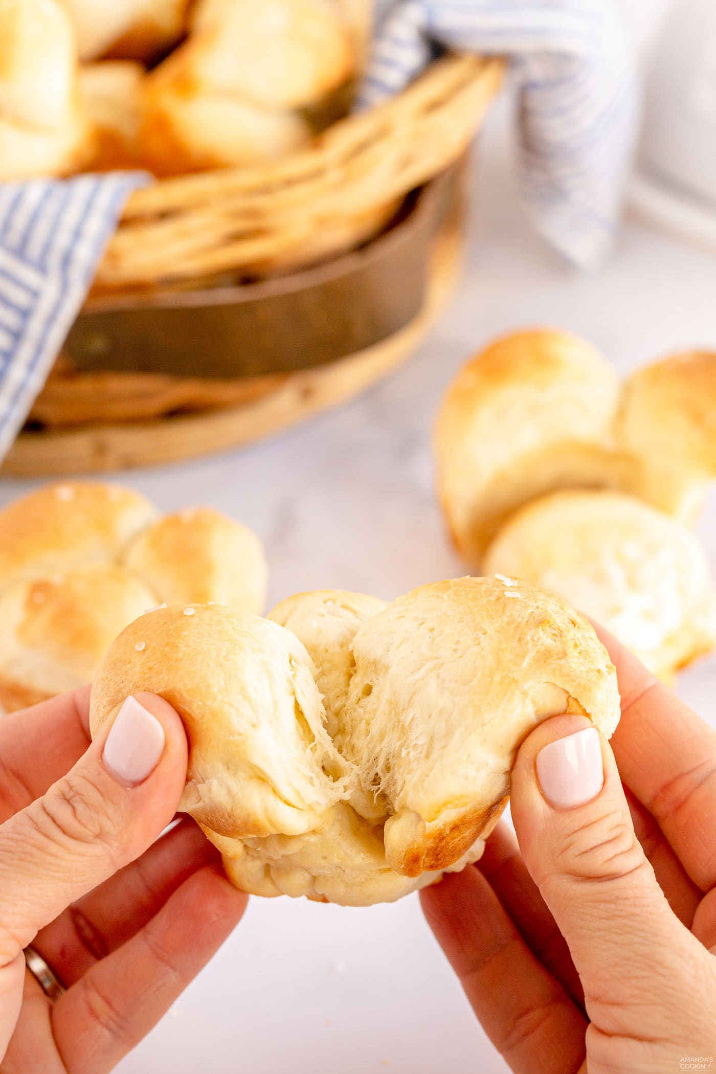 separating a Homemade Pull Apart Dinner Roll