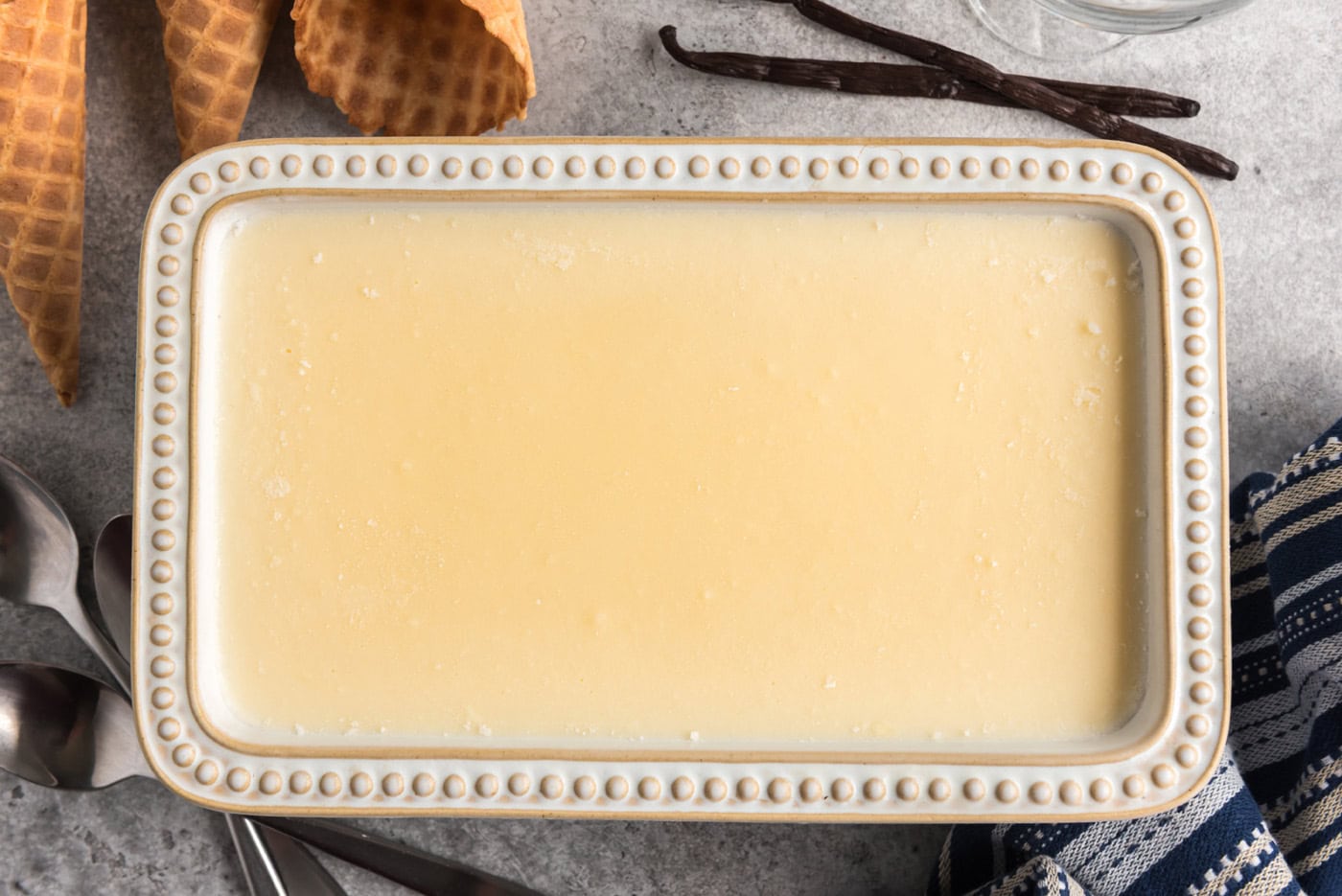frozen homemade vanilla ice cream