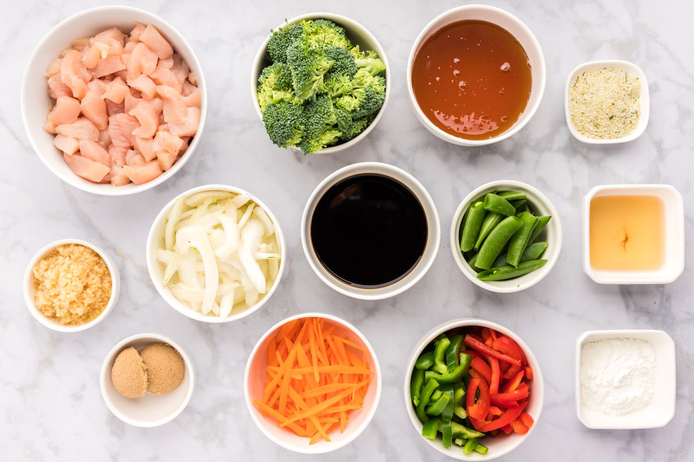 Ingredients for Honey Garlic Chicken Stir Fry
