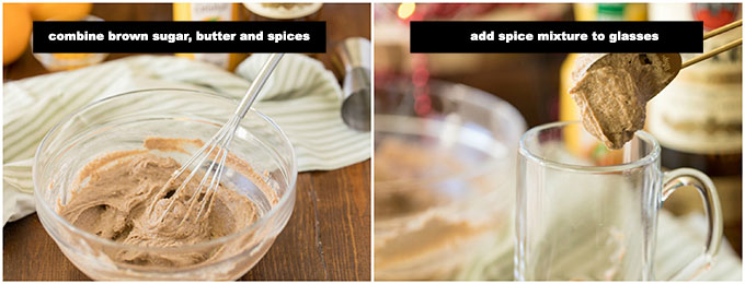 making spiced butter for hot toddy