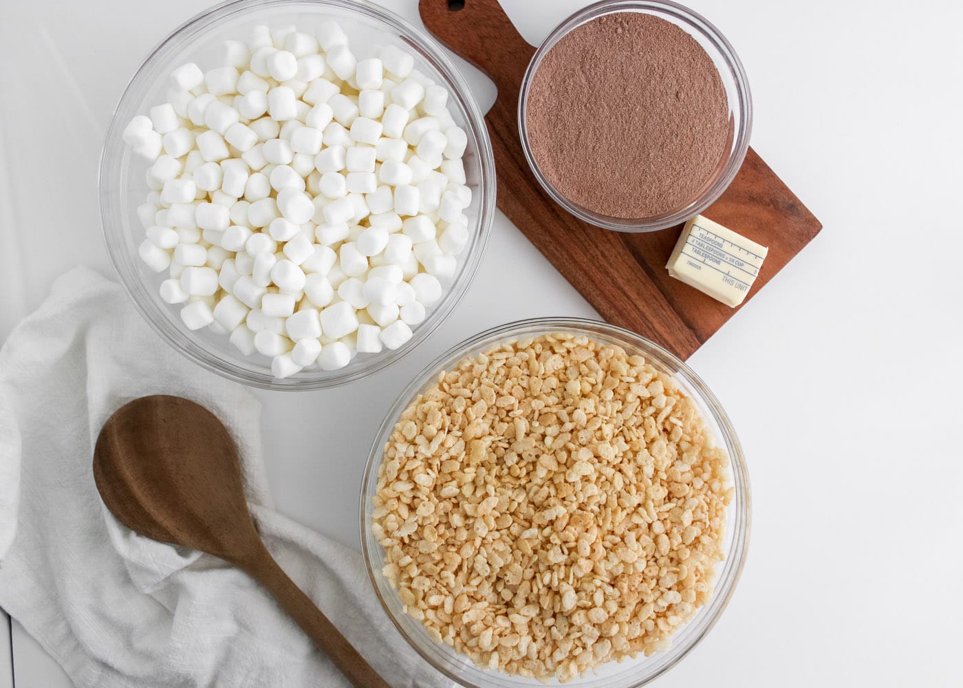 ingredients for Hot Cocoa Rice Krispie Treats