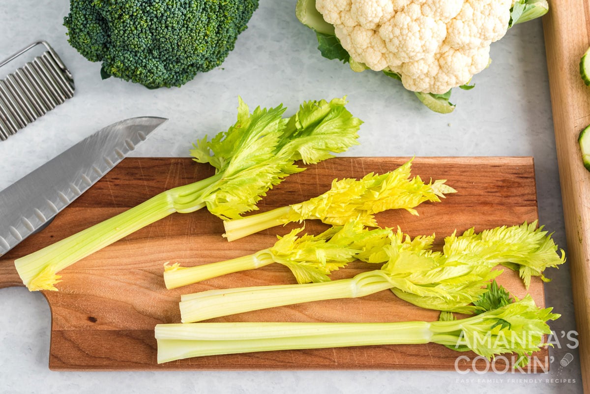 celery with the leaves left on