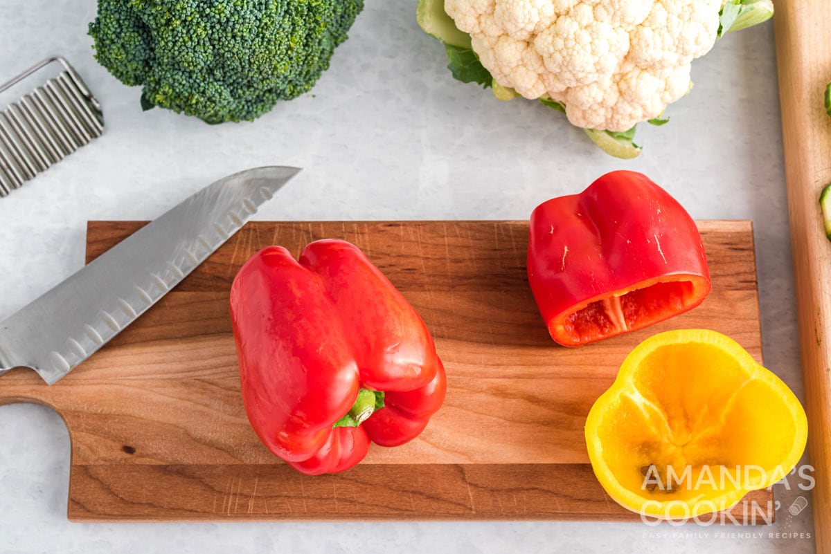 bell pepper cut in third