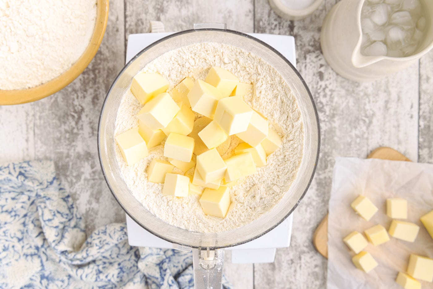 butter and flour in a food processor