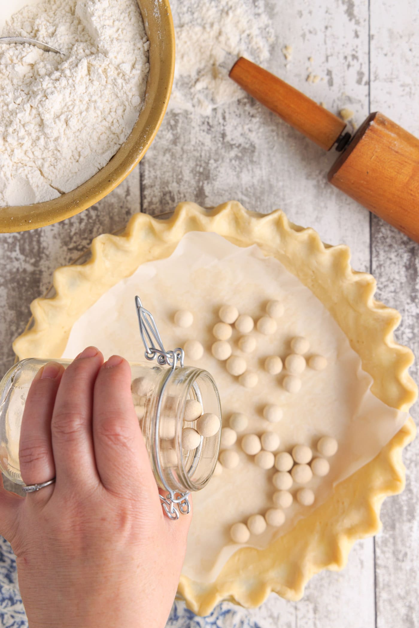 pie weights in a pie crust