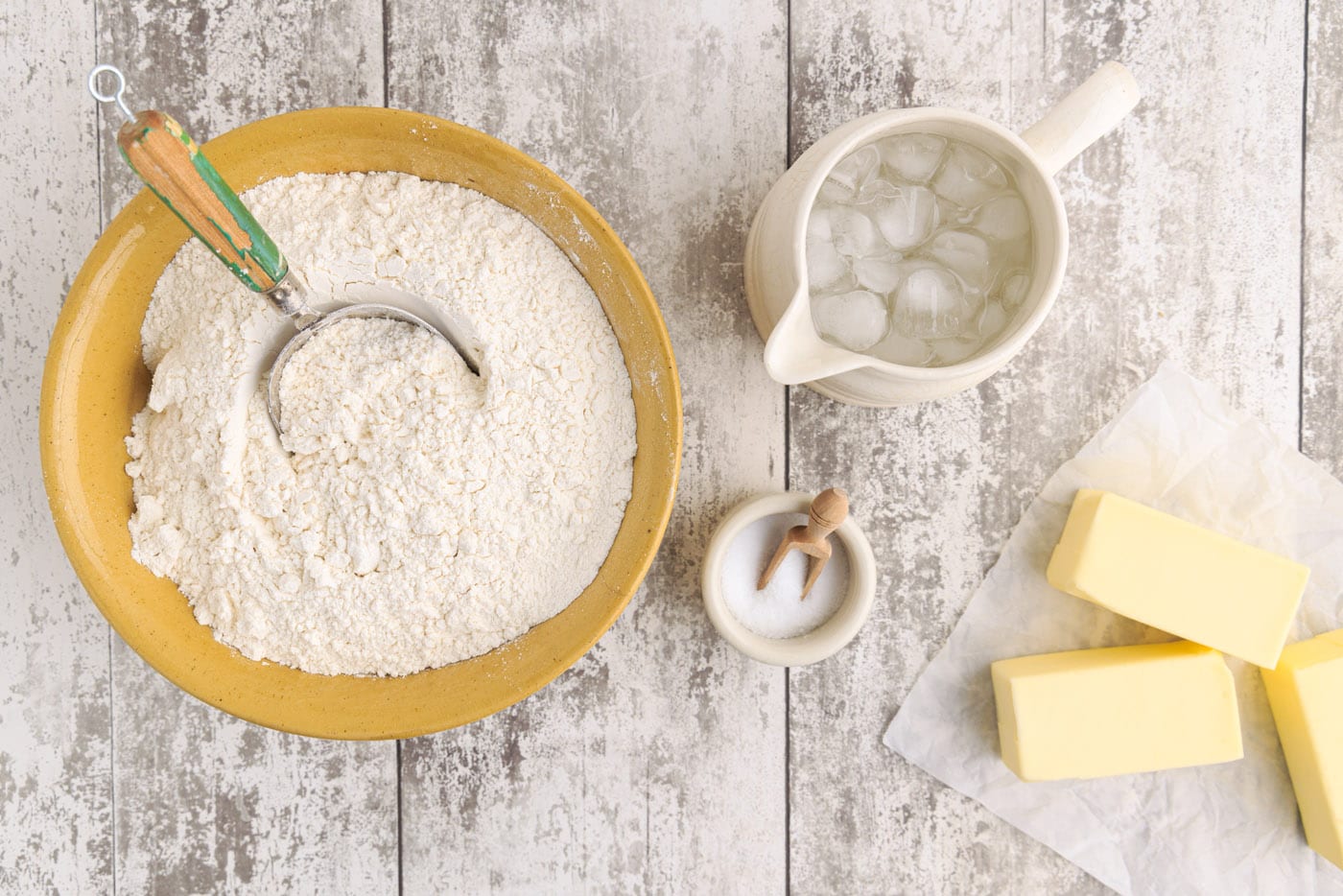 ingredients for making pie crust