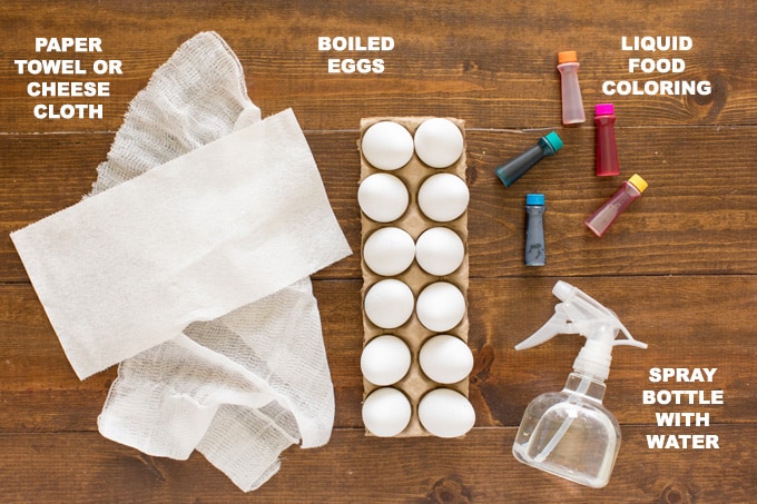 supplies for tie dye easter eggs
