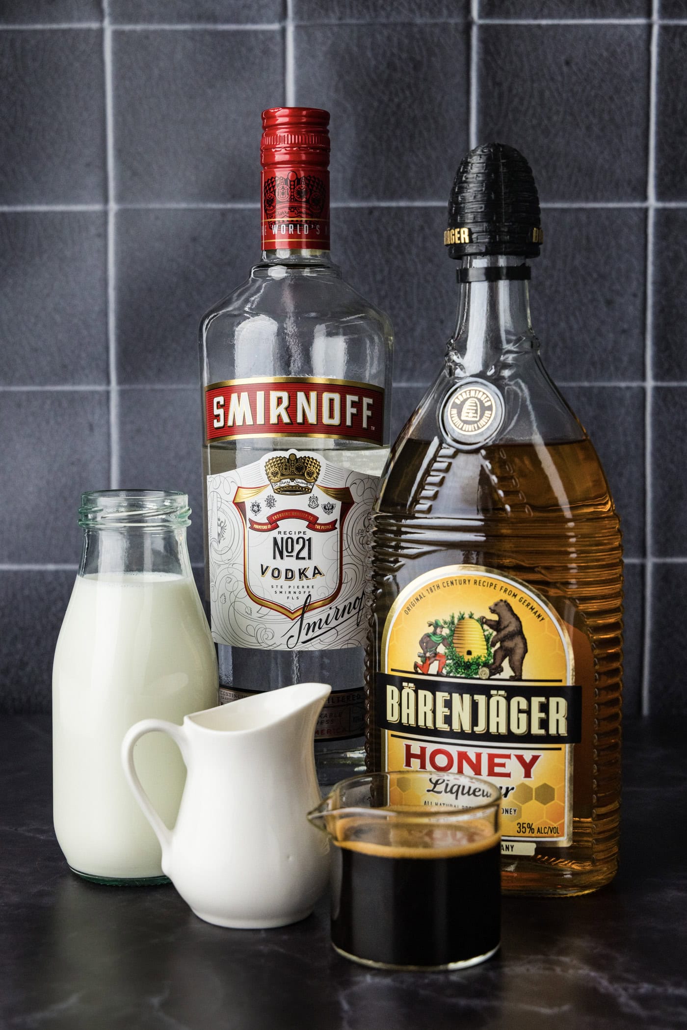 Ingredients for Iced Espresso Cocktail