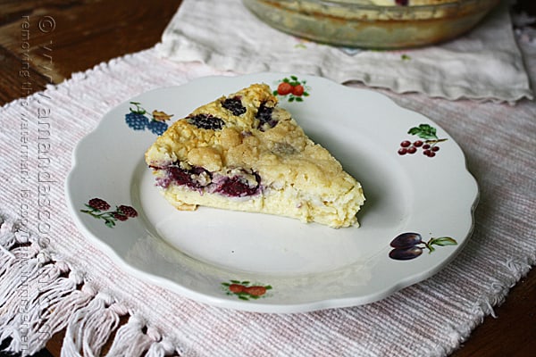 Blackberry Coconut Impossible Pie