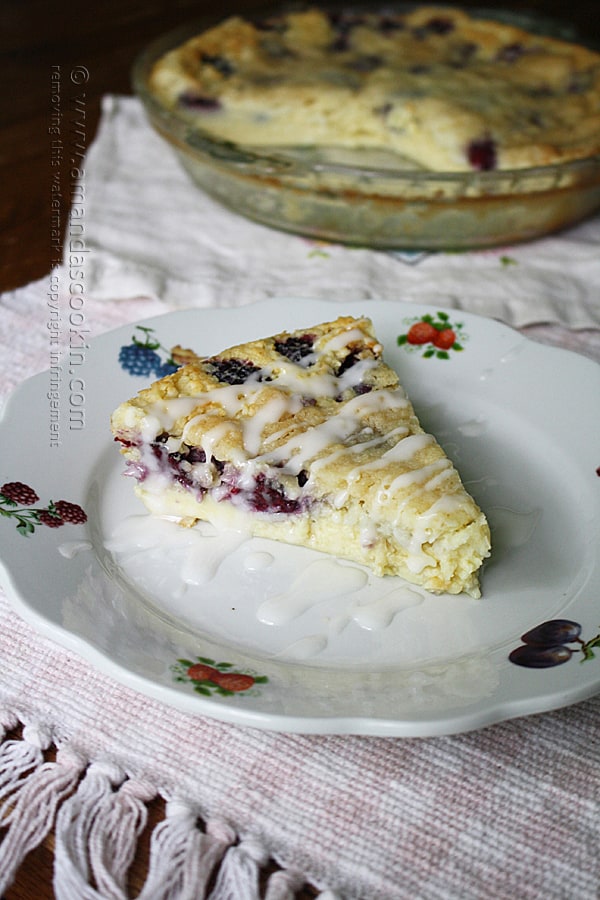 Blackberry Coconut Impossible Pie