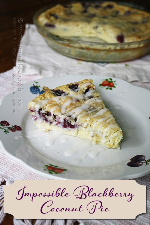 Blackberry Coconut Impossible Pie