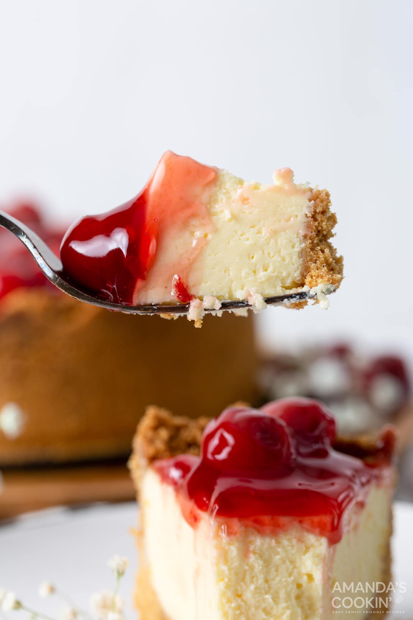 fork of instant pot cherry cheesecake