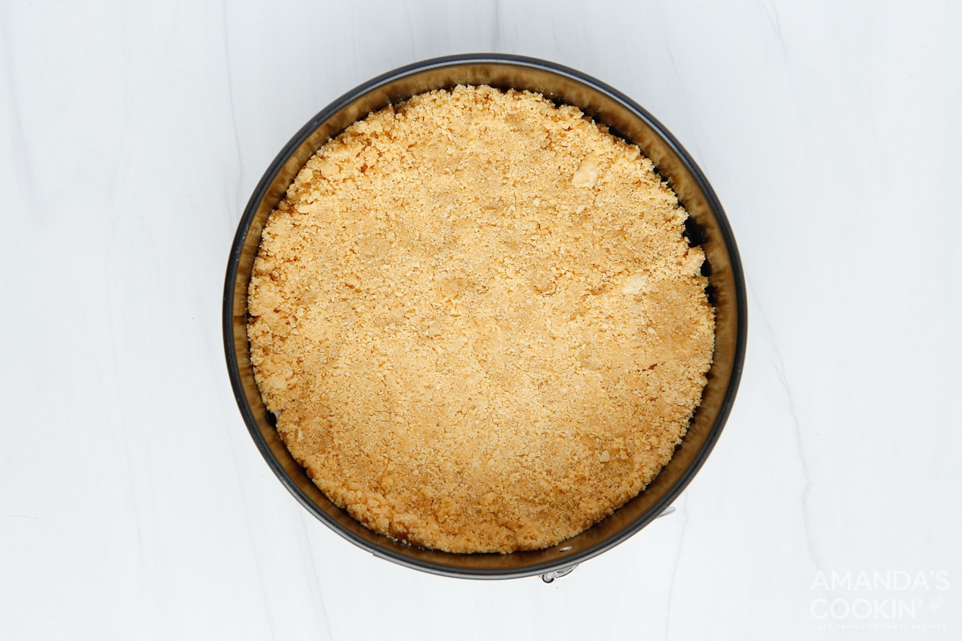 cheesecake crust in a springform pan