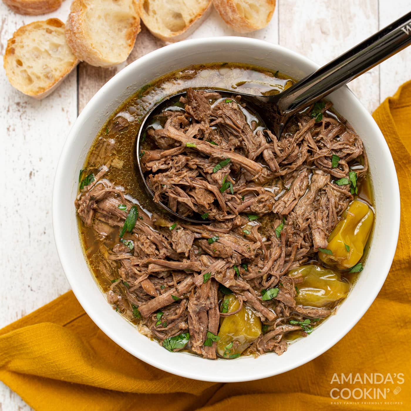 Instant Pot Mississippi Pot Roast in a bowl