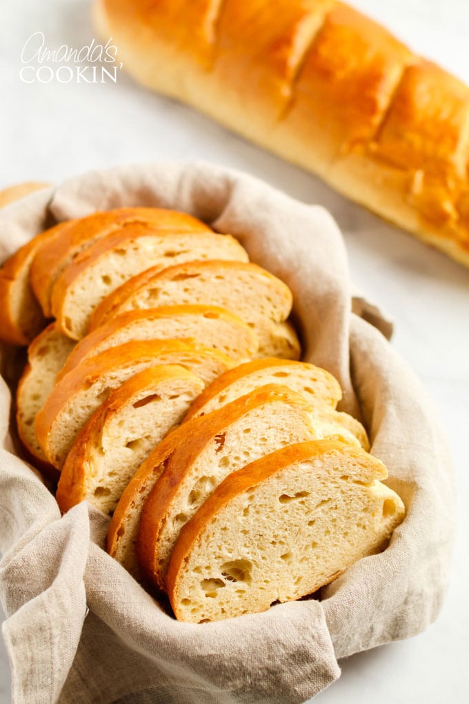 sliced Italian bread in a basket