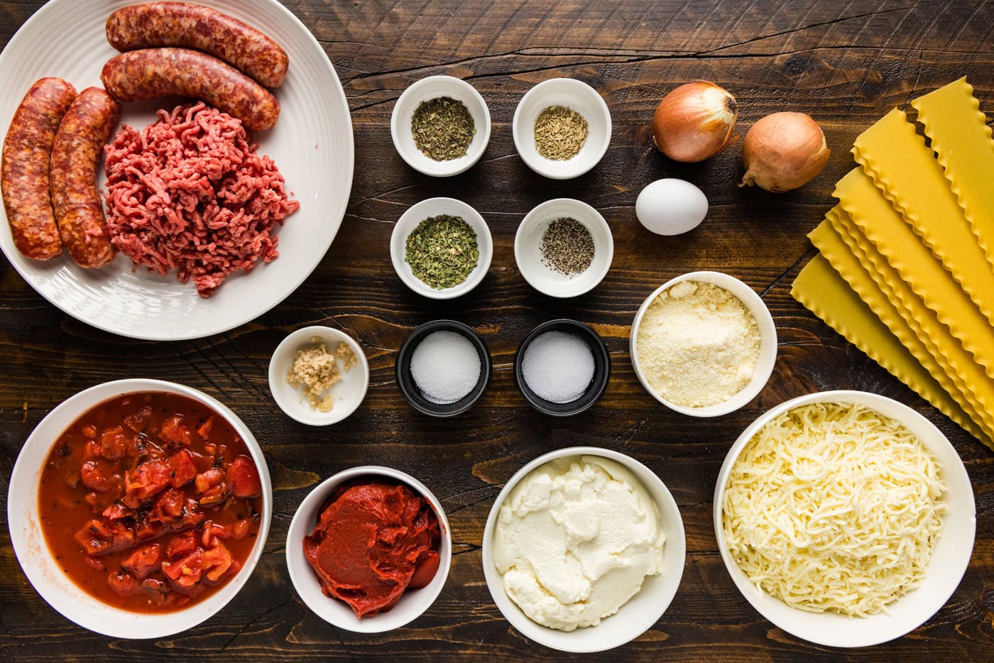 Ingredients for Italian Lasagna