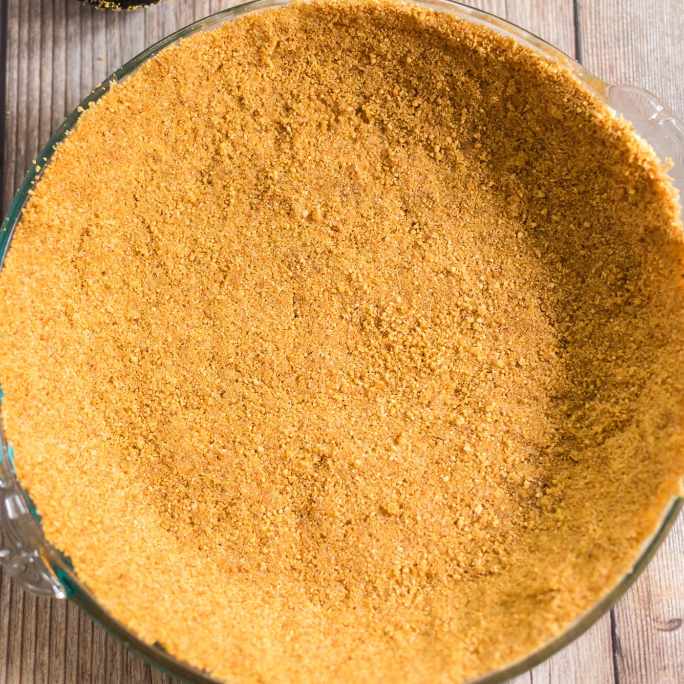 Crust pressed into a pie plate
